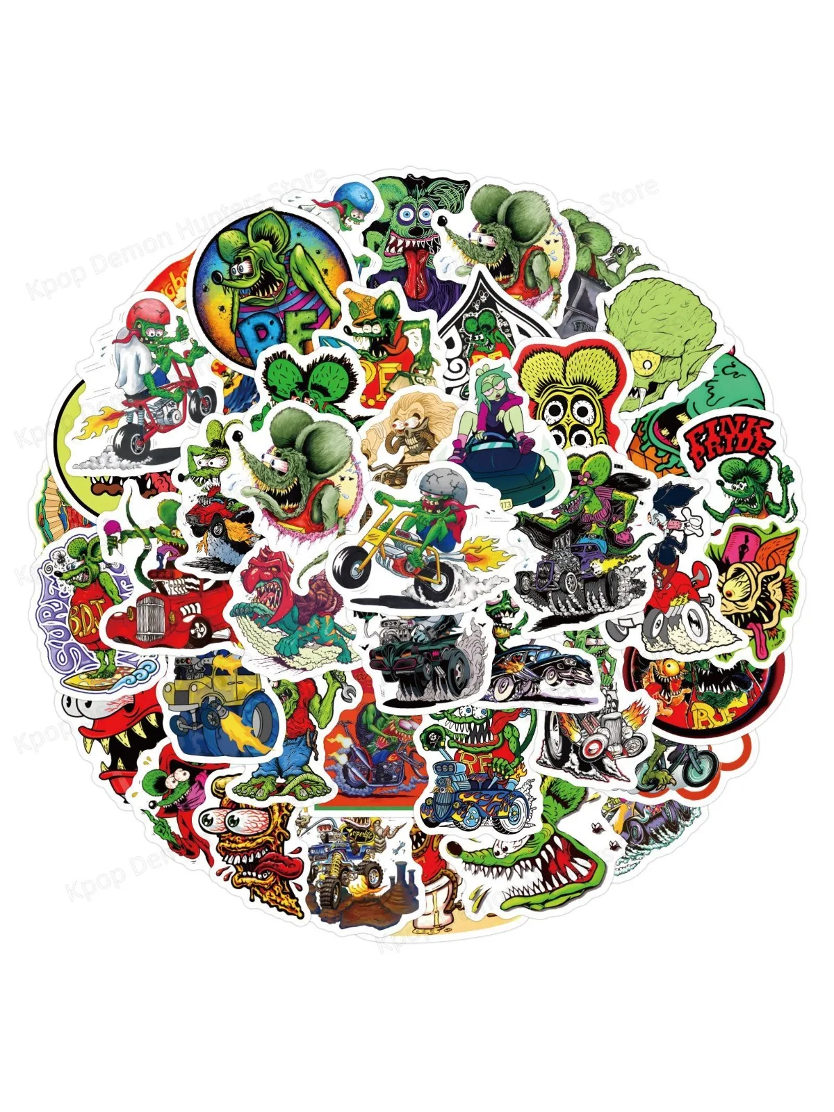 AliExpress 60pcs Rat Fink Cartoon Mouse Funny Anime Phone Laptop Car Stickers for Luggage Guitar Helmet Skateboard Bike Motorcycle Sticker