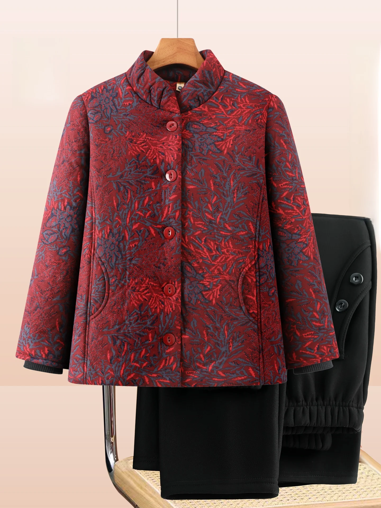 Women Fashion Over 60 - Veste courte en coton épais et