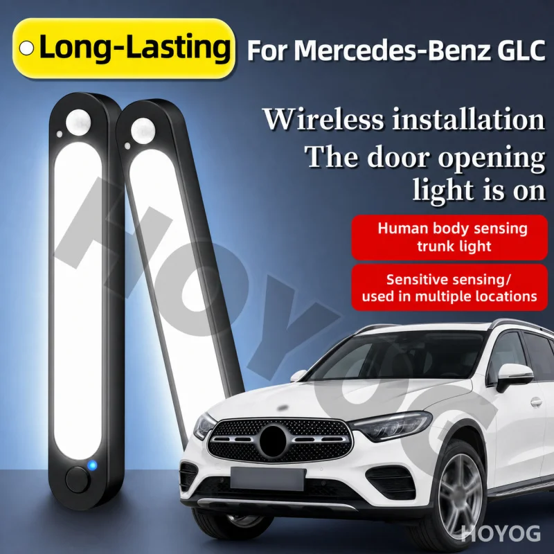 

For Mercedes-Benz GLC 2015-2026 Car Trunk Light LED Lamp Motion Sensor Magnetic USB Rechargeable Boot Cargo Light SUV Interior