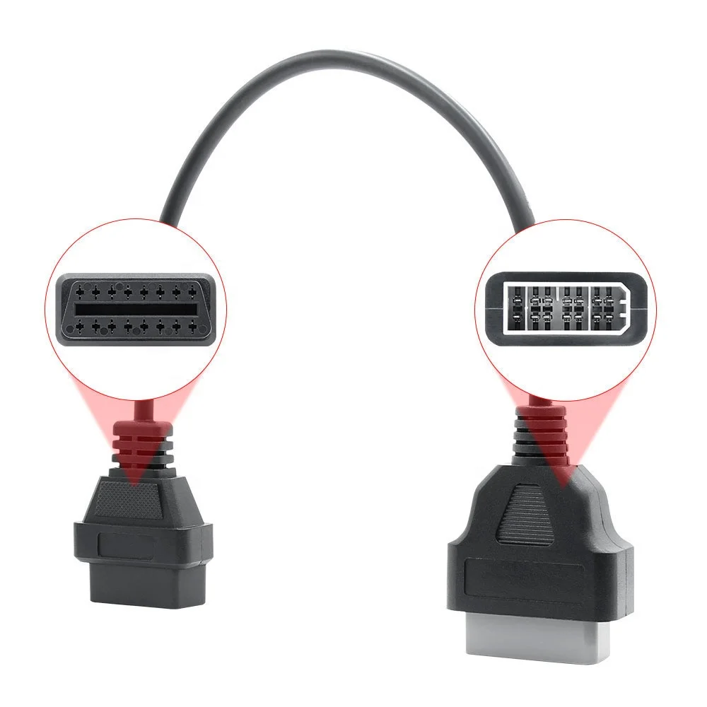 14PIN Compatible for Nissan to 16PIN OBD2 Adapter Connector Cable Support Diagnostic Connecting Cable