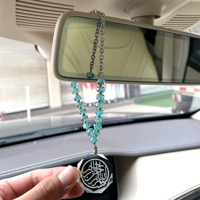 Muslim green beads quran Bismillah car hanging car pendant