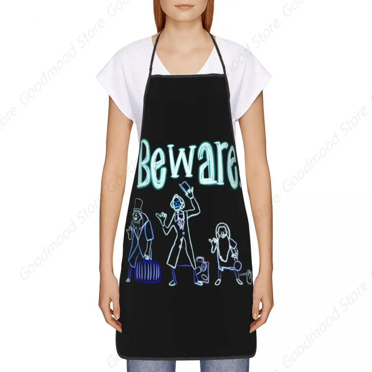 Beware Of Hitchhiking Ghosts Bib Apron Women Men Unisex Kitchen Chef Haunted Mansion Tablier Cuisine for Cooking Baking Painting