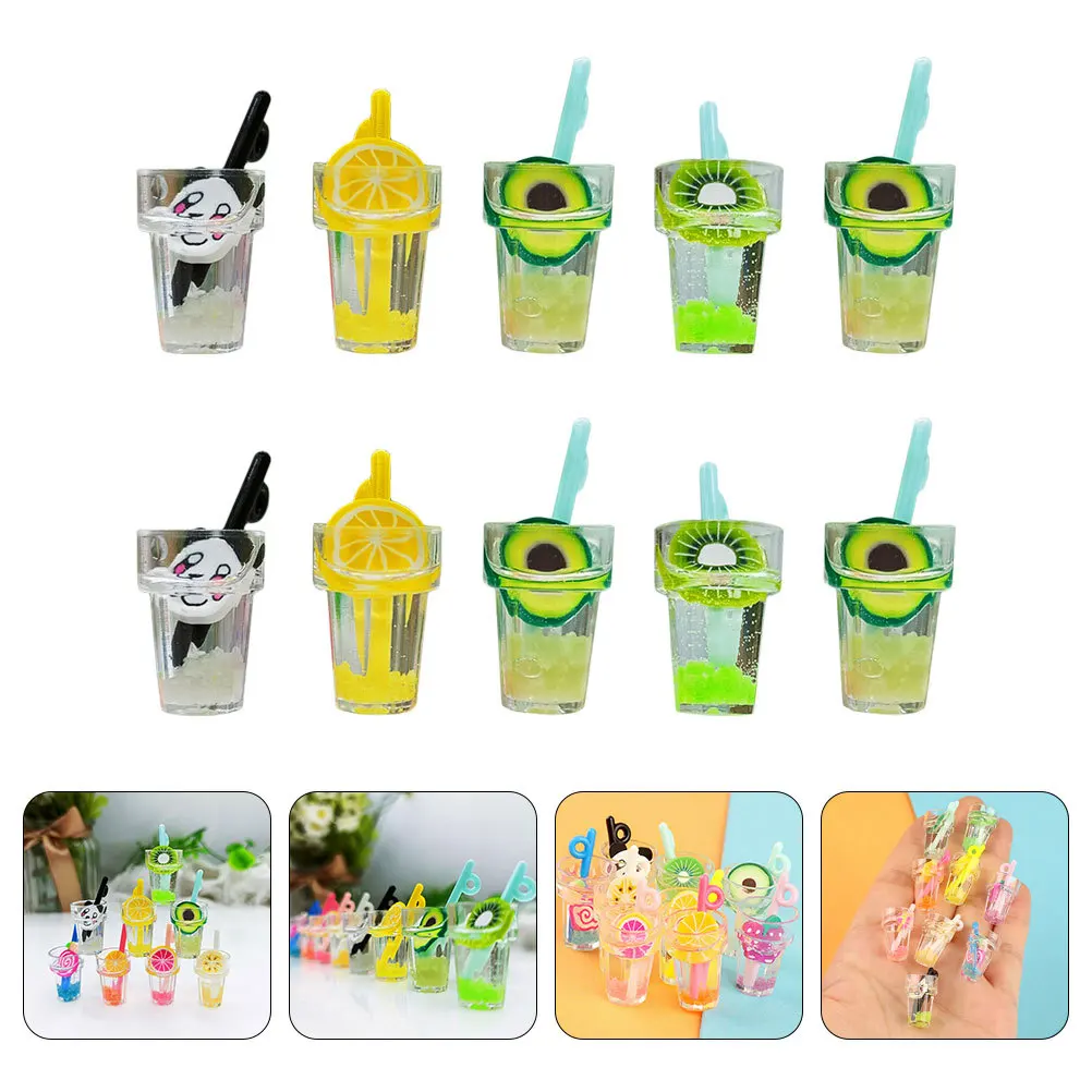 

10Pcs Mini Drinks Plastic Miniature Beverage Bottles Simulation Fake Drinks Mixed Color Decor for Mini House Kitchen Scene