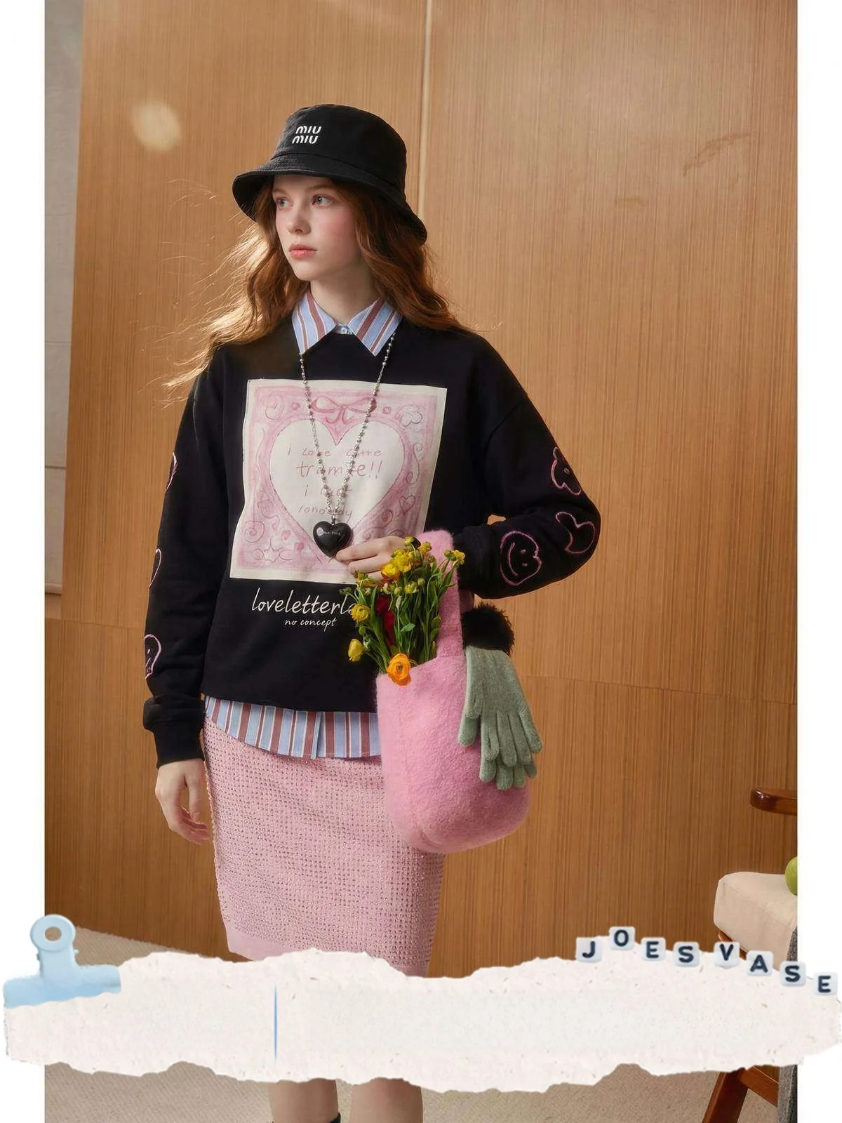 

Пушистая флисовая толстовка с капюшоном, женская футболка с круглым вырезом и принтом, свободного кроя, с длинными рукавами, с узором в виде сердечек, черная толстовка