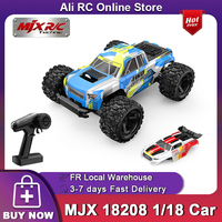 MJX HYPER GO 1:18 Mini Monster 18208 RC Car 2.4G Remote Control Dual Shell Dual Battery 30km/h High Speed Monster Truck, Off Road Vehicle 1/18 Toy Car RTR Boy Gift