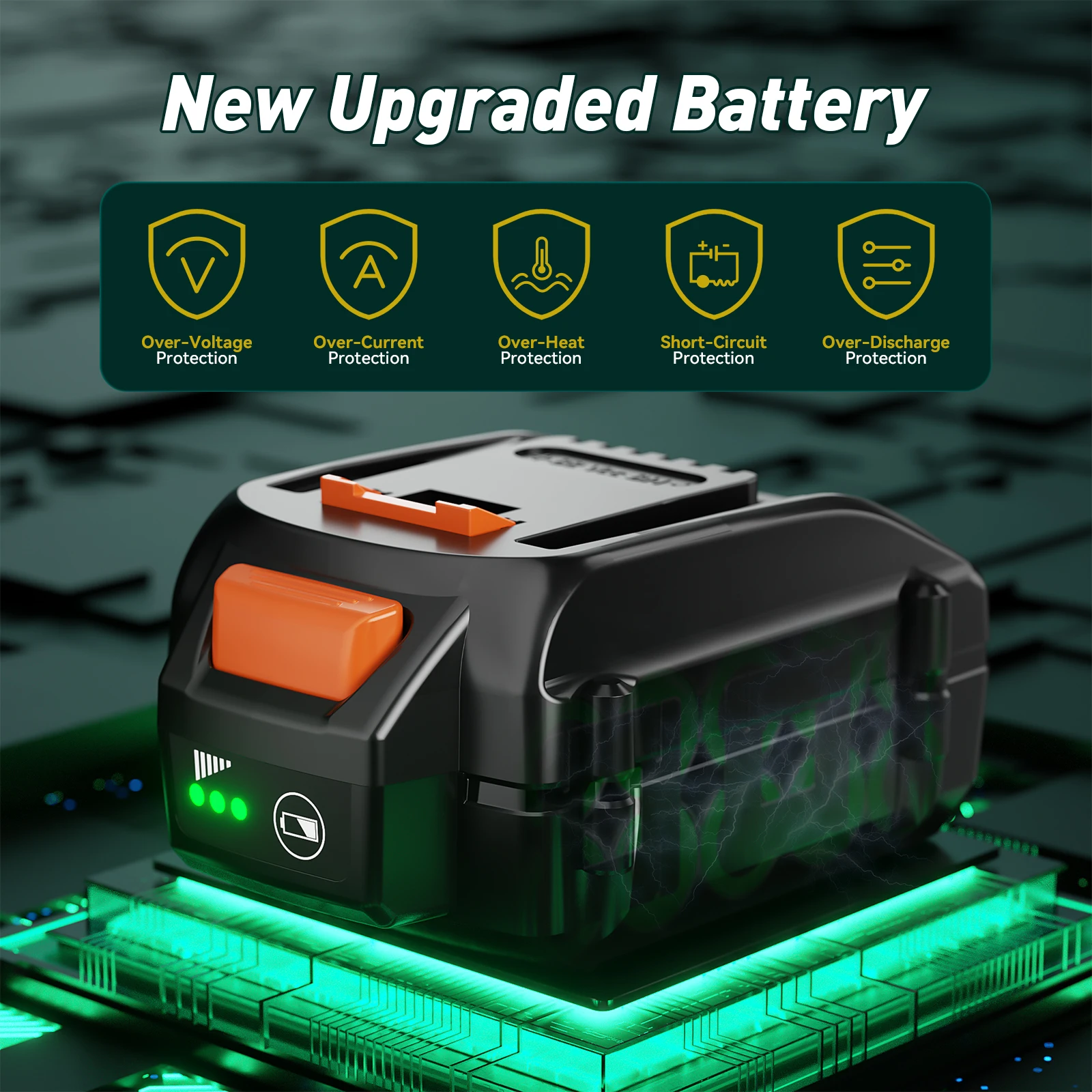 Akumulator 6500mAh 20V do WORX WA3520, zamiennik do WA3520 WA3525 WA3522 WA3512 WA3575 WG547, akumulator do elektronarzędzi WORX — zdjęcie produktu 4