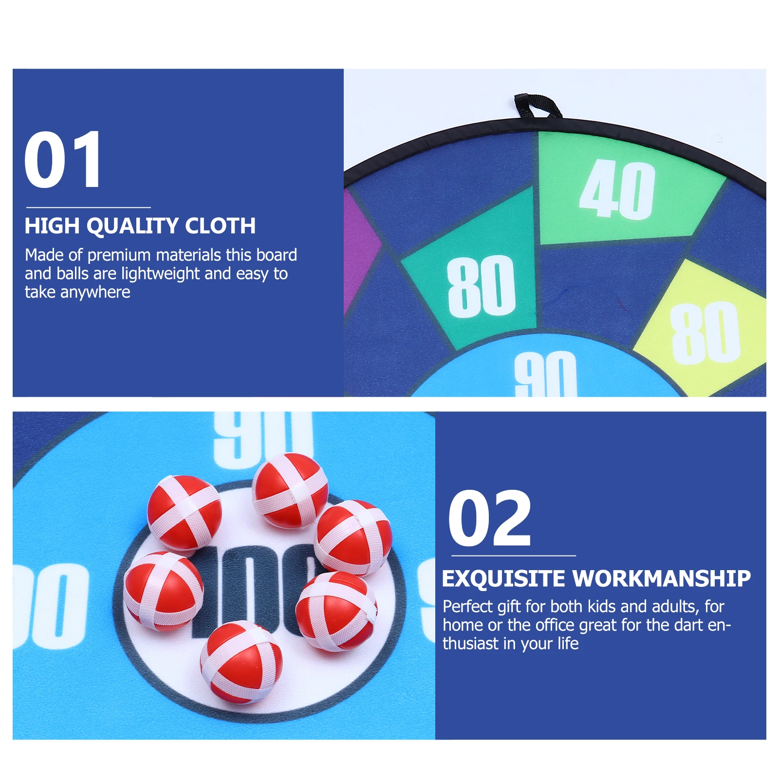 

1 set Dart Board Toy Kit Portable Shooting Sticky Toy for Kids Parent-Child Interactive Gift Home Office Lightweight Fun