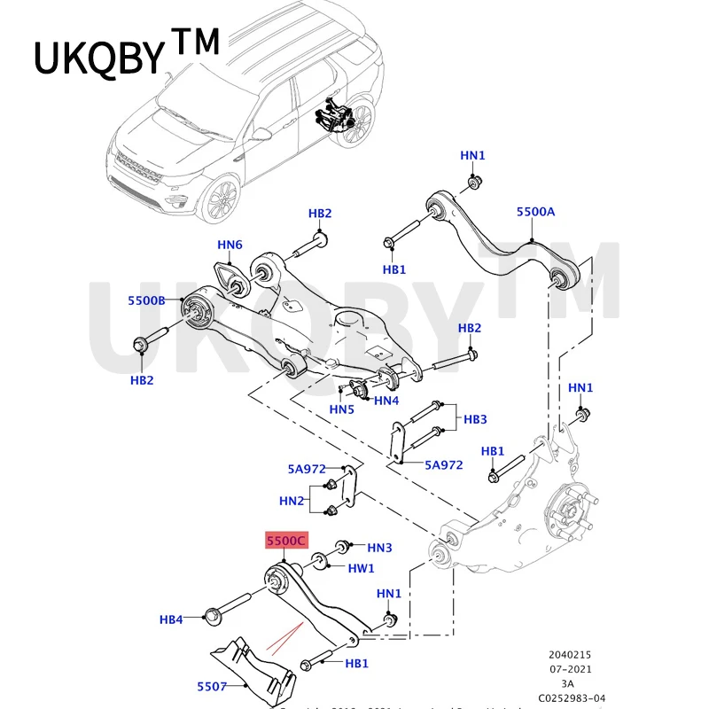 Car Arm assembly-rear suspension 2015lan dro verd isc ove ry rear lower lever lower support arm control arm lower swing arm