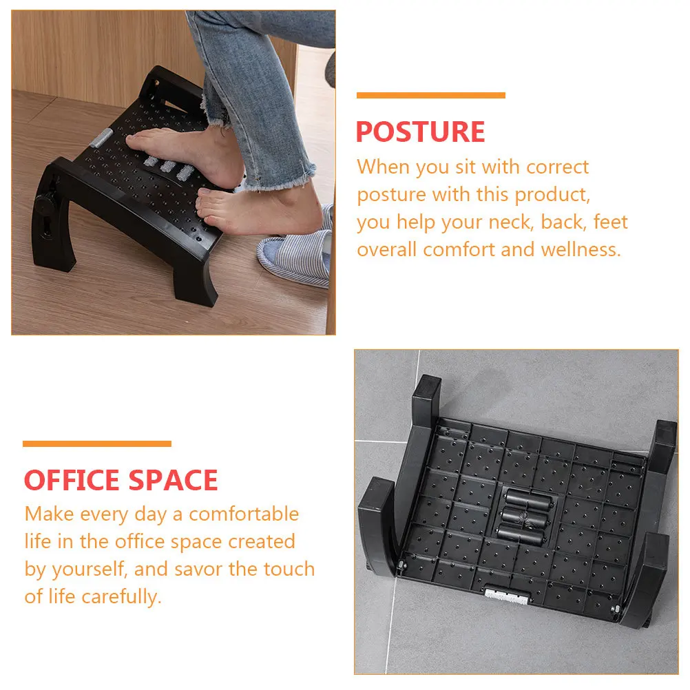 1Pcs Desk Footrest Stool Adjustable Under Desk Foot Rest Cushion for Posture Correction Circulation Improvement