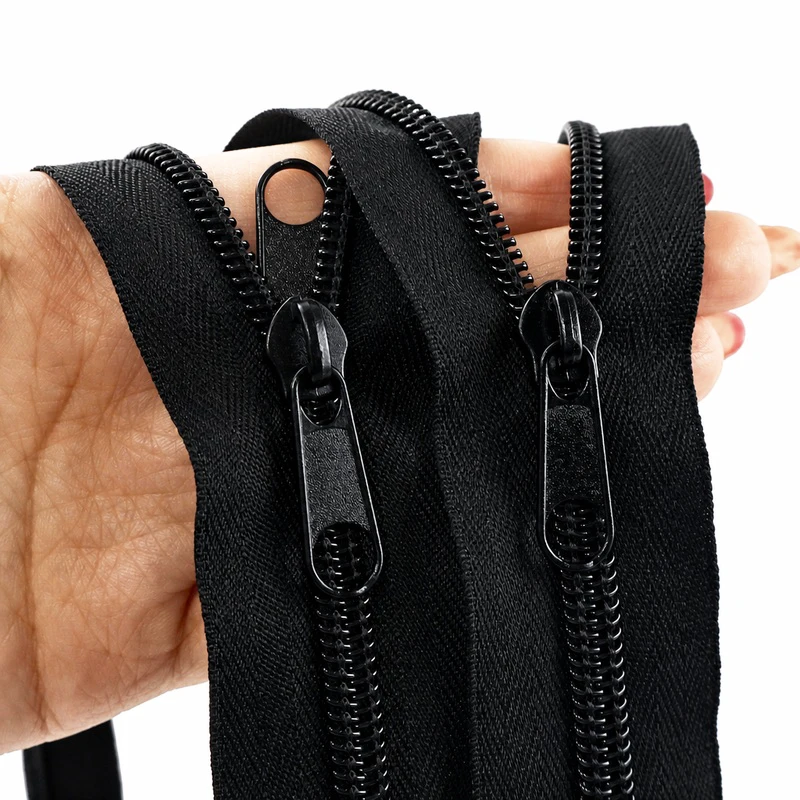 2/5/10Meters 3# 5# 8# 10# Nylon Zippers with Slider Handbag Black Zips Garment Purse Zip Tapes Easy Replace Zipper Repair Kit