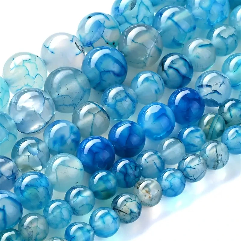 6/8/10mm Natural Stone Beads Blue Dragon Agates Round Loose SpacerBeads For Jewelry Making, DlY Bracelet Necklace Accessories