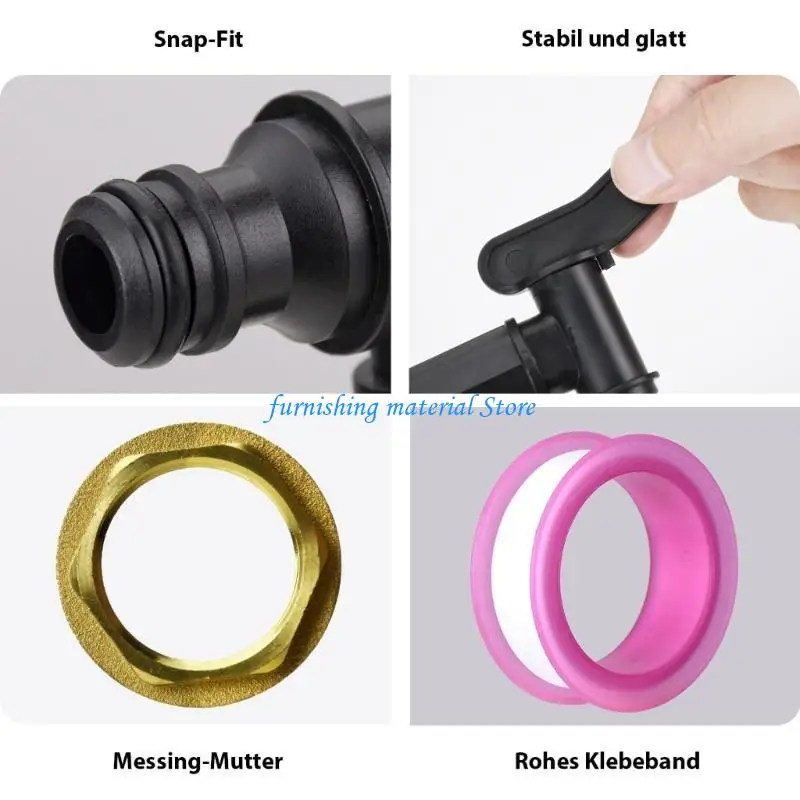 

Y5GD 2Pcs 3/4in Water Butt Tap Replacement Garden Water Tanks Faucet With Brass Nut Tap Adapter Easy to Install