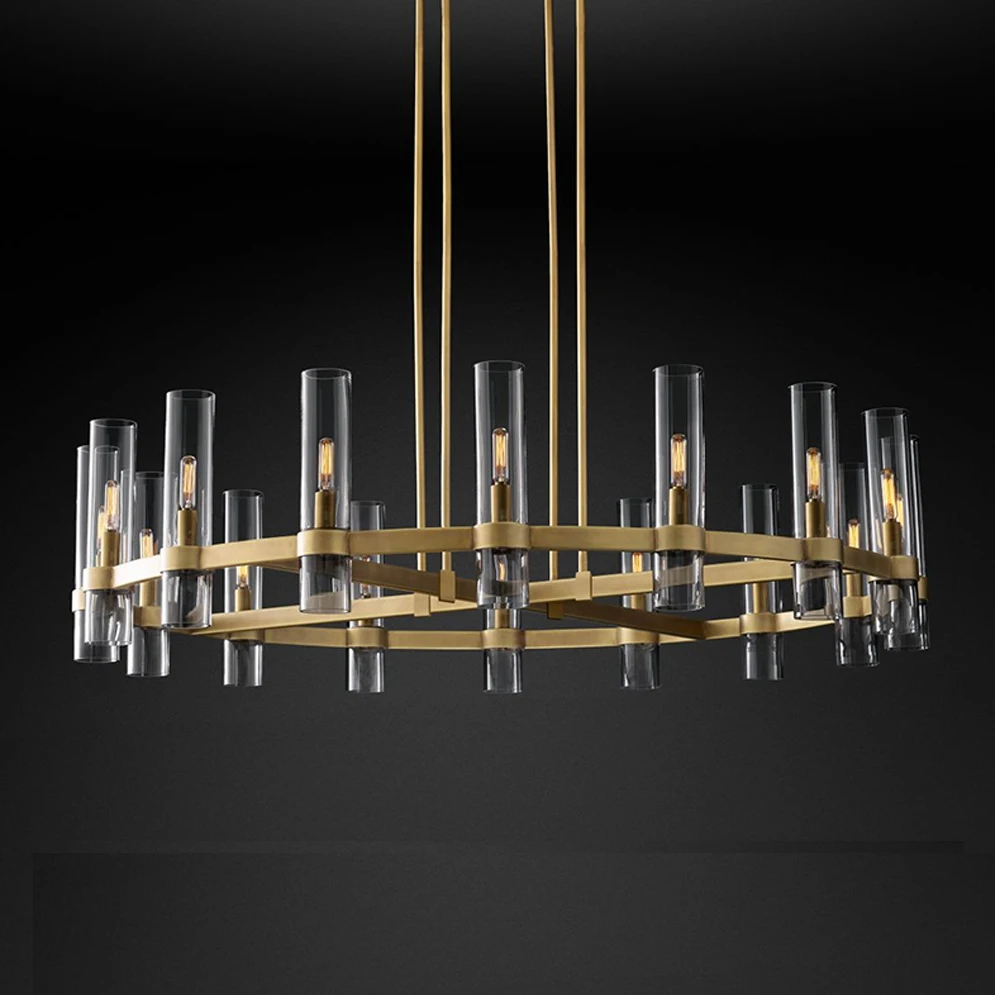 

Postmodern Copper Glass Gold Black LED Chandeliers Lighting,Hanging Lamps Lustre Suspension Luminaire Lampen For Dining Room
