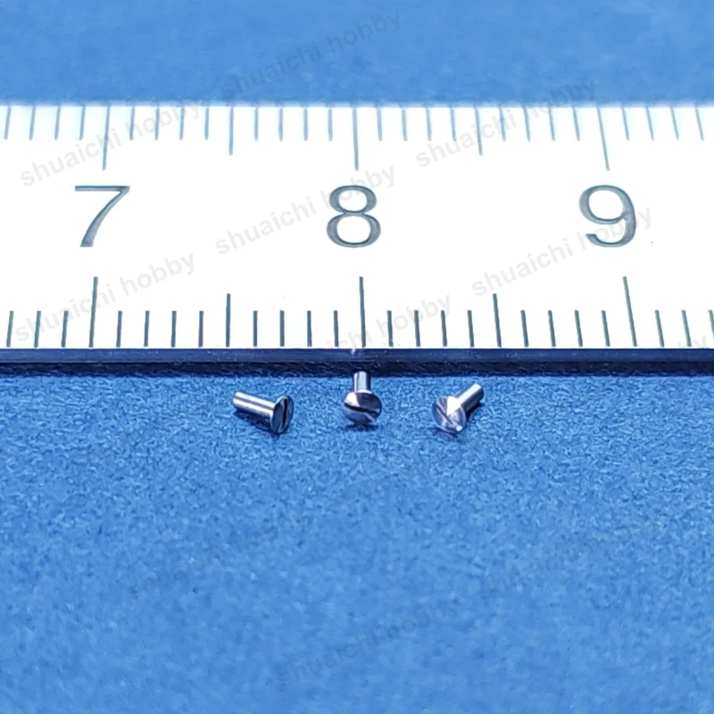 30PCS 1.4mm Nail Head Straight-slot Screw Stainless Steel Miniature Slotted Screws Upgrade/Modification Parts for Vehicle Model