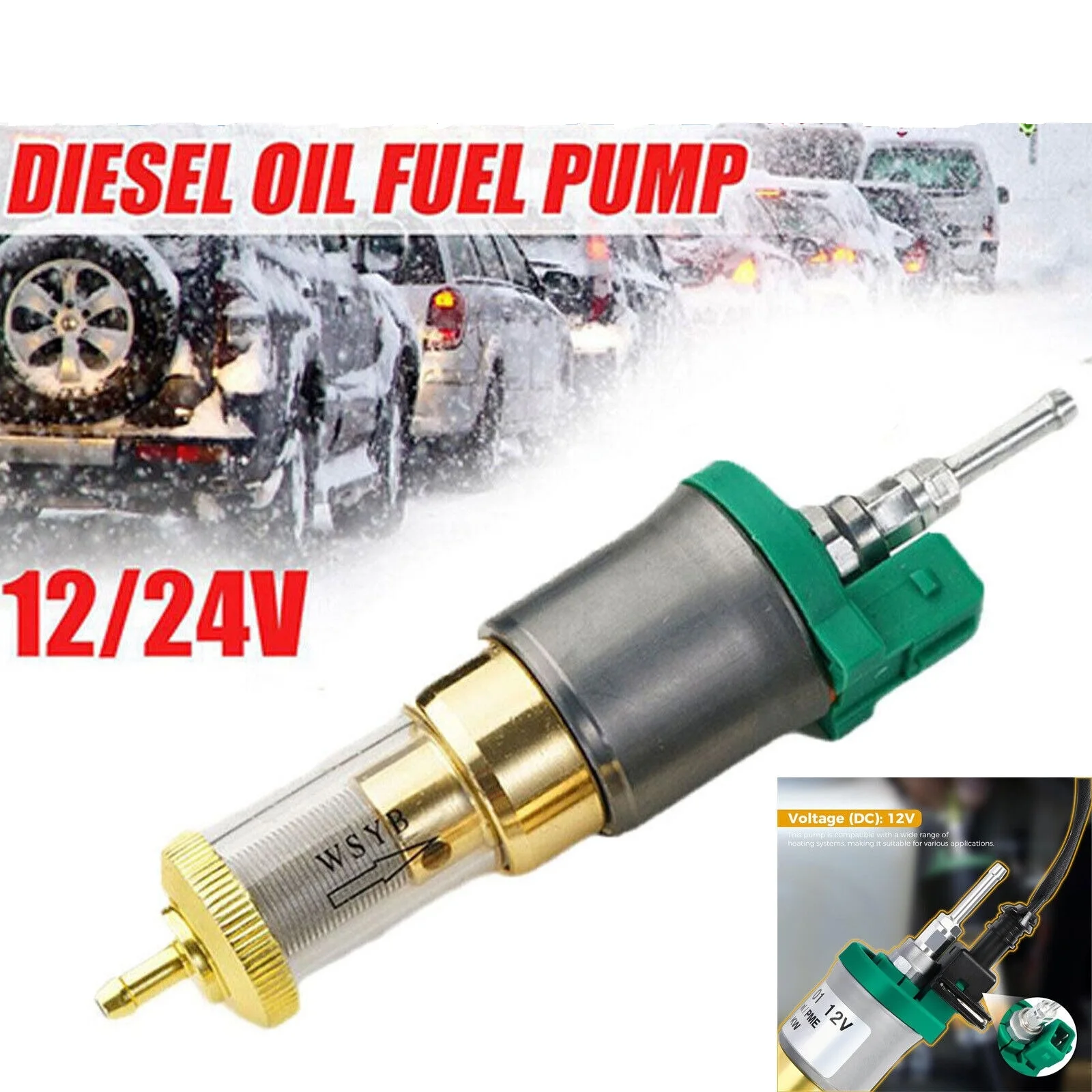 

Upgrade 12V Ultra-low Noise Heater Fuel Pump For 1kw-5kw Air Diesel Parking