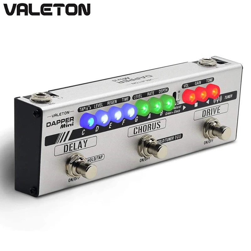 Valeton MES-1 Mini Electric Guitar Multi-Effect Pedal Overdrive Distortion Tuner Chorus Delay 4 Modules