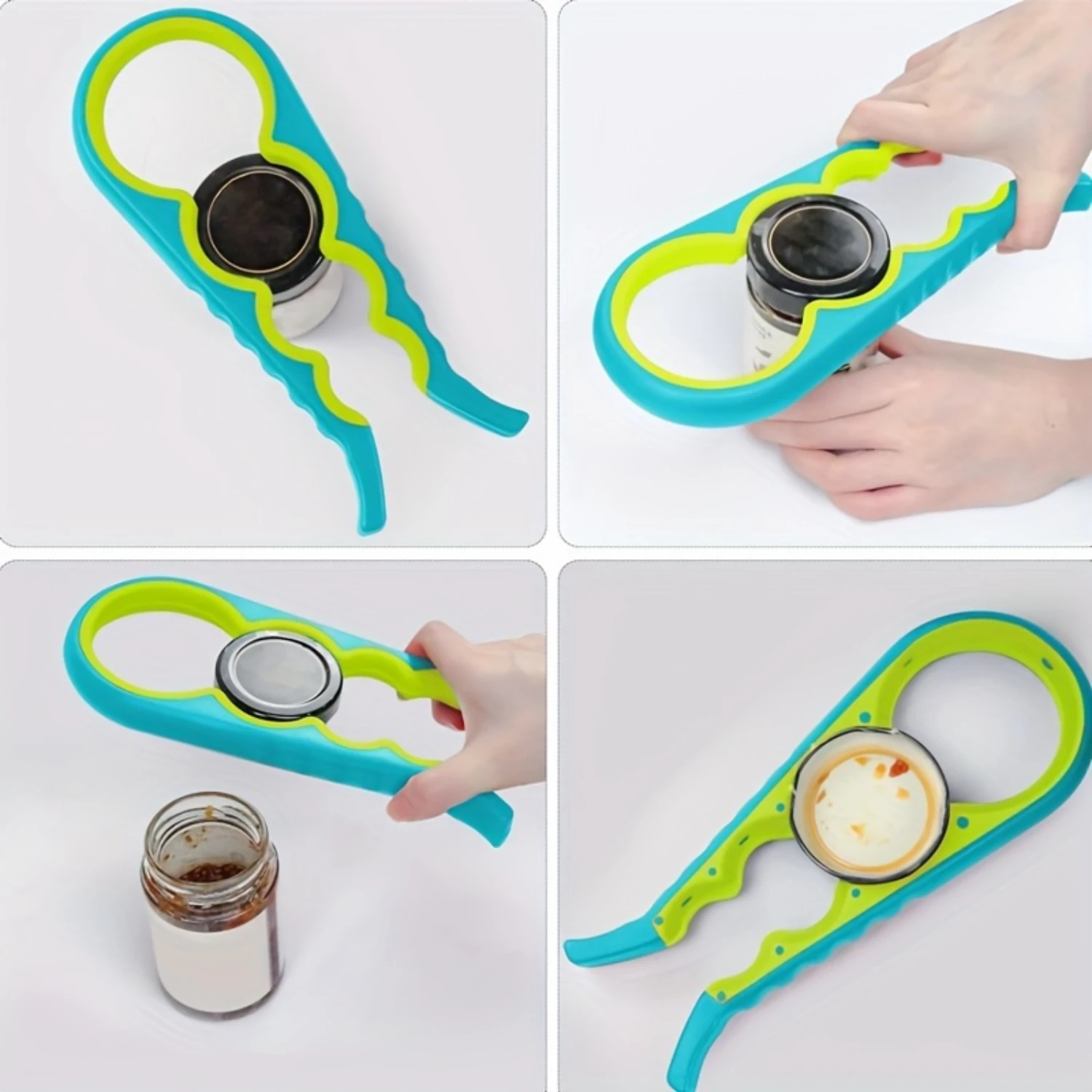 4-in-1 Multi-Functional Jar and Can Opener, Easy Grip  Gadget for Children, Elderly, and Arthritis Sufferers, Durable ,   Access