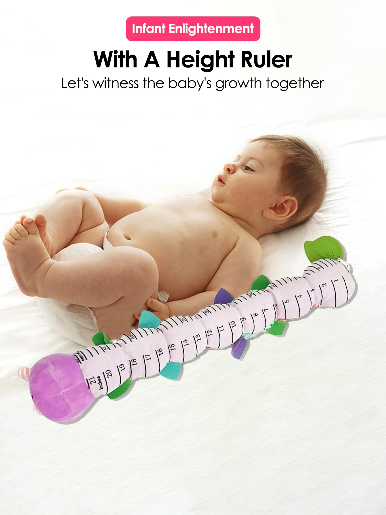 لعبة حسية تفاعلية قطيفة للطفل ، موسيقى كرمة ، دودة كاتربيلر ، تعليمية ، ناعمة ، 1 #3