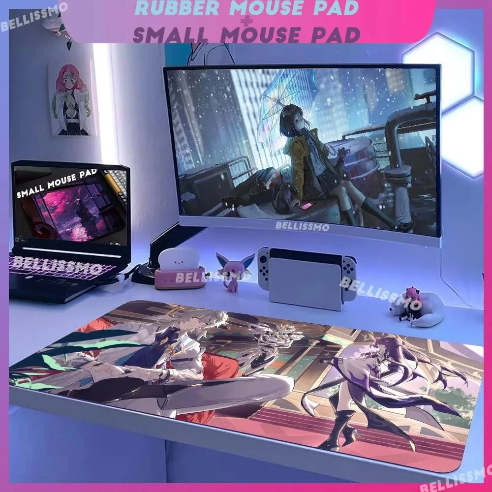 Sunday Computer Desk Mat Honkai Star Rail 1200x600 Mouse Pad Hentai 5mm Thicking Expansion Pad Gaming Accessories Keyboard Mat