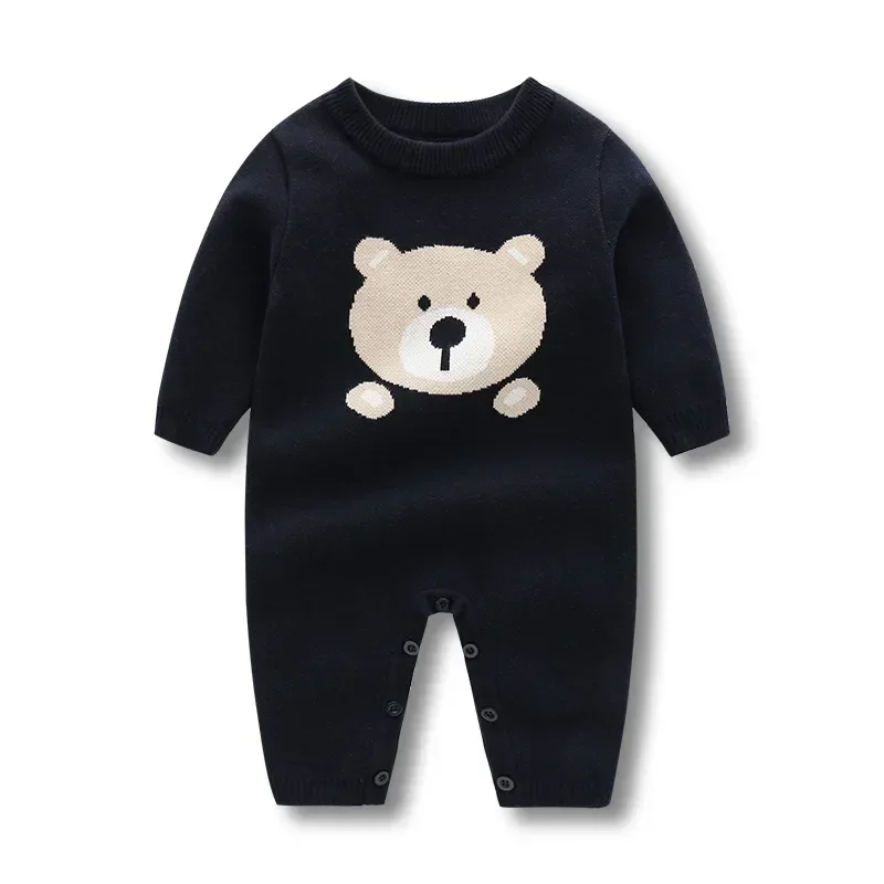 

Jumpsuit Kids Clothes Unisex Cotton Knit Solid Striped Long Sleeves Newborn Toddler Baby Boy Girl Romper 0-24 Months