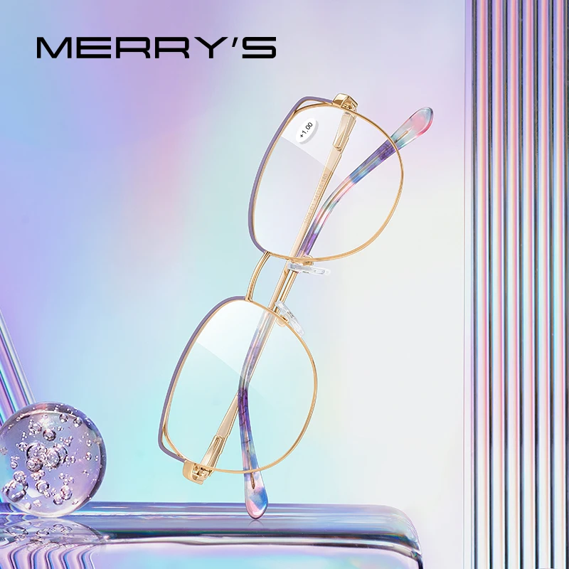 

MERRYS DESIGN Retro Cat Eye Reading Glasses Fashion Women's Reader Blue Light Blocking CR-39 Resin Lenses S2704FLH