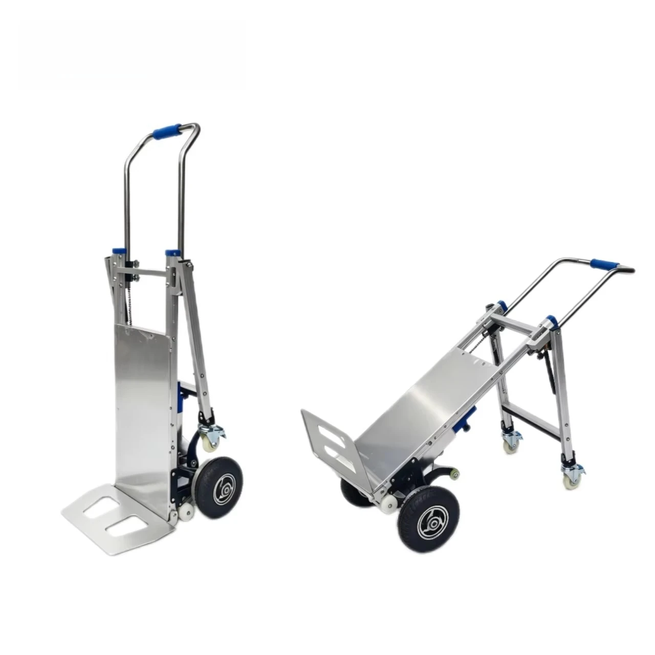 Electric Stair Climbing Trolley Dolly Cart Foldable Aluminium Frame with Braking System for Shopping Tools view 5