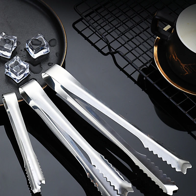 BBQ Food Tongs Barbecue Stainless Steel Kitchen Food Meat Non-slip Non-Stick Steak Clamp Cooking Tool Toothed Ice Towel Clip
