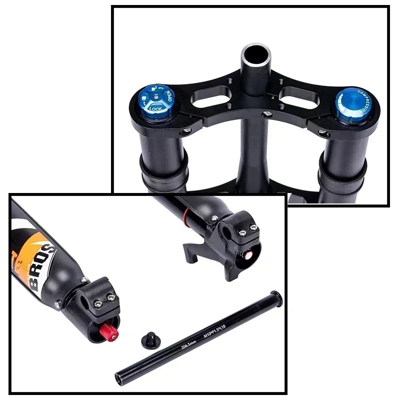 BUCKLOS شوكة الهواء المقلوب 20 بوصة 26 بوصة E-الدراجة الدهون شوكة الدراجة 15*150 مللي متر السفر 180 مللي متر من خلال المحور دراجة شوكة تعليق أجزاء الدراجة