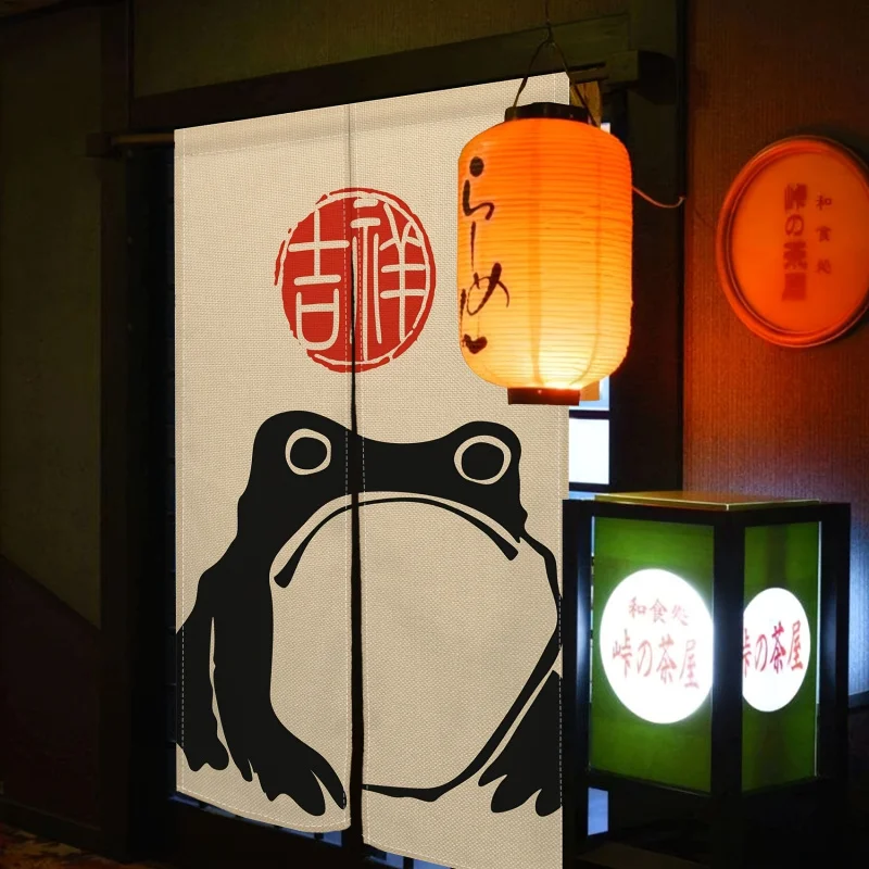 VIKAMA Japanese-Style Frog-Shaped Curtain, For Use As A Decorative Partition Curtain In The Kitchen, Bedroom Or Dining Room.