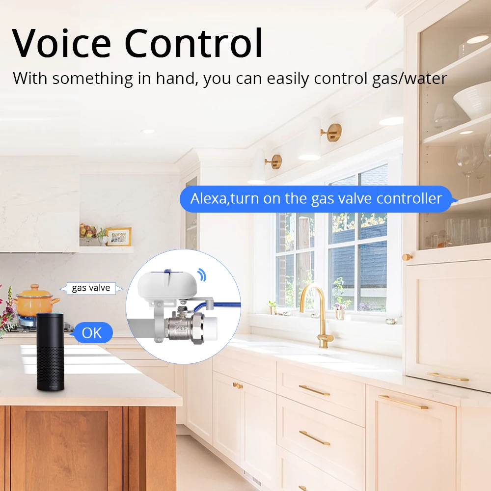 Imagem -05 - Tuya Smart Zigbee Água Gasoduto Controle Remoto da Válvula Desligar Temporizador de Água Smart Life App Alexa Google Home Controle de Voz