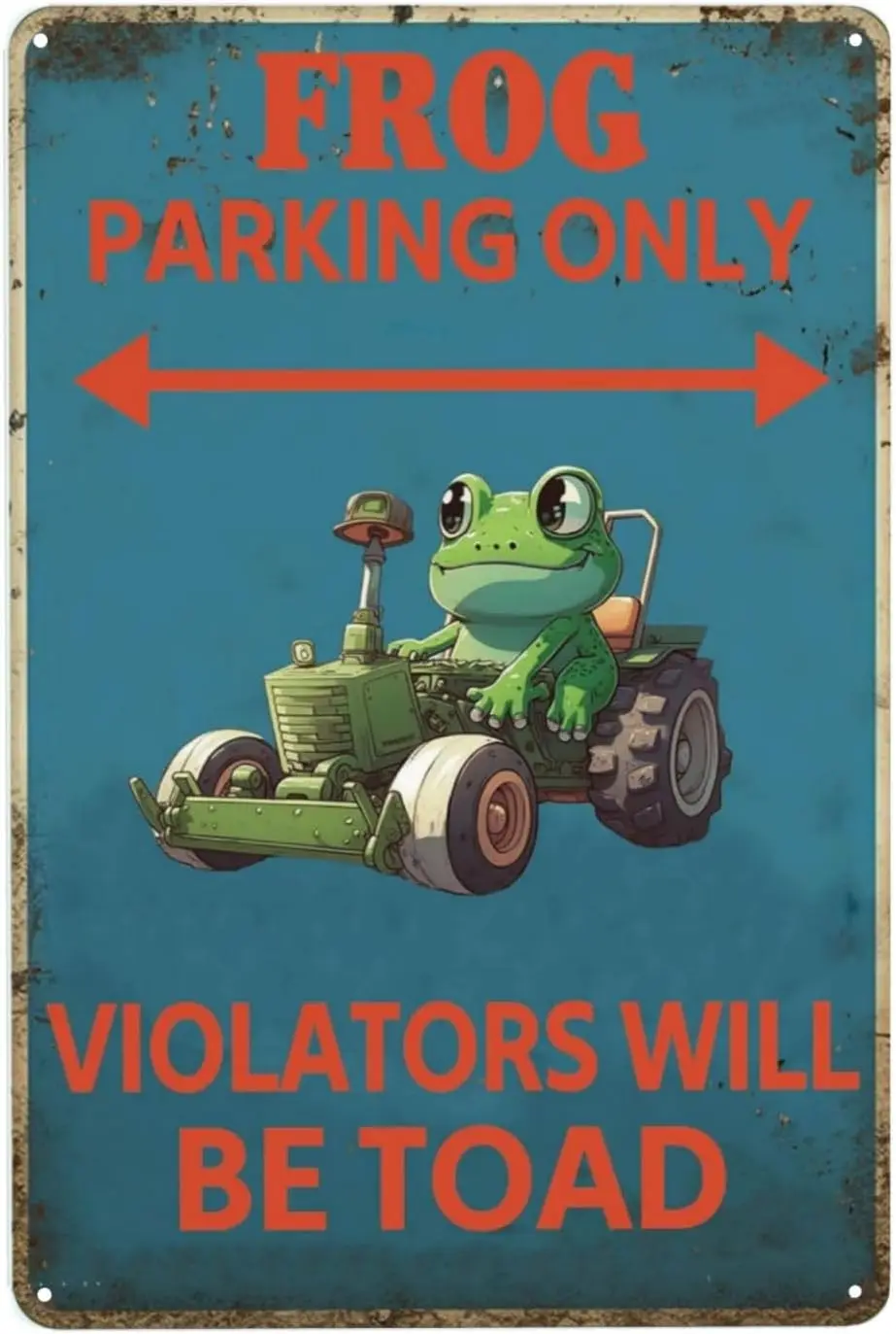 ZHIQUN Parking Tin Plaque  - Violators Become Toads Outdoor Humor Sign for Garden Paths, Coffee Patios ; Amphibian Lover Gifts-a