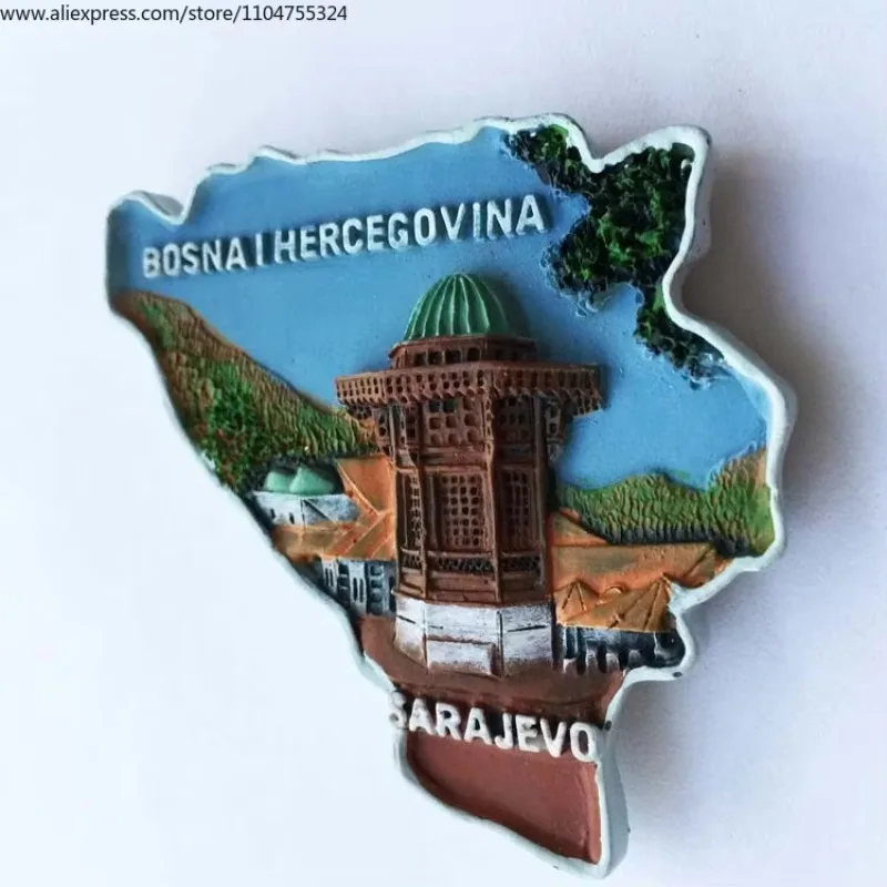 Sarajevo، عاصمة البوسنة والهرسك، مسجد Gzhuser Reberg، هدايا تذكارية للسياحة المناظر الطبيعية، ملصقات الثلاجة