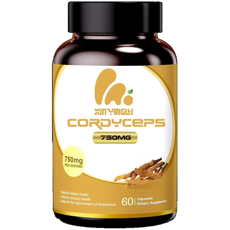 

Cordyceps sinensis mushroom capsules - dual mycelium supplement for immune health and energy support -60 capsules