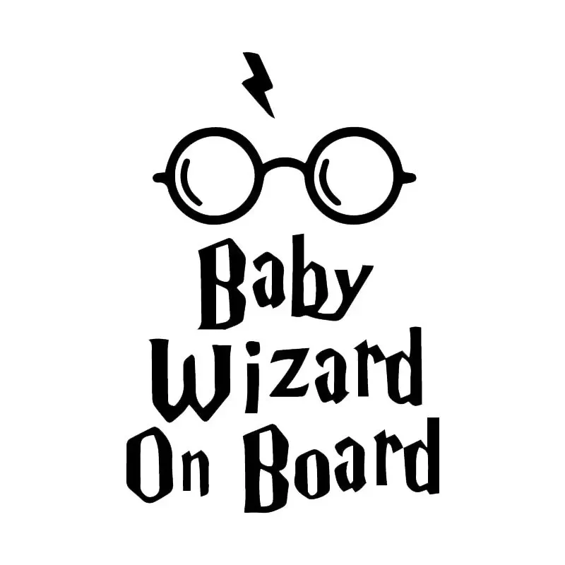 

Car Stickers Funny Baby Wizard on Board Body Window Car Laptop Waterproof and Suanscreen Sticker Vinyl Decal Custom Accessories