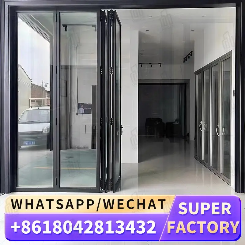 

EN14351 Standard Bi Fold Thermal Break Aluminium Glass Doors Home Office Folding Doors Ideal for UK Residences and Commercial Sp