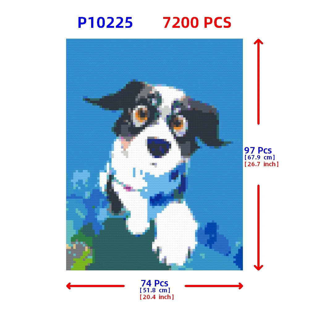 DIY Building Block Painting Of Swimming Cute Dog Animal Pixel Mosaic Art Home Decoration Birthday Christmas Gifts Photo Custom