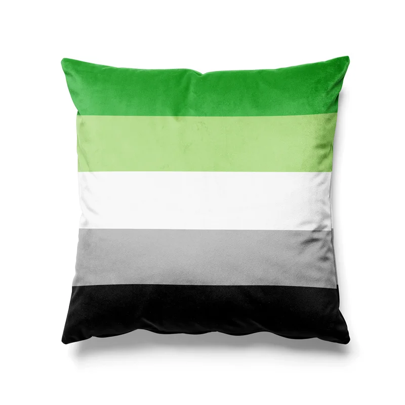 Aertemisi 18'' x 18'' Aromantic Pride Flag Rainbow LGBT Square Throw Pillow Cushion Covers Cases Pillowcases 45cm x 45cm