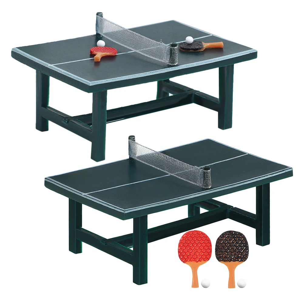 

Miniature Table Tennis Dollhouse Accessories 2 Set Realistic Detailing Lightweight Compact Design Compatible 1 12 Scale Play