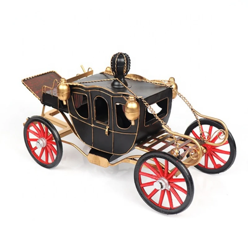 

dropshipping Handmade european iron royal horse carriage metal crafts kids toys decorative antique imitation crafts