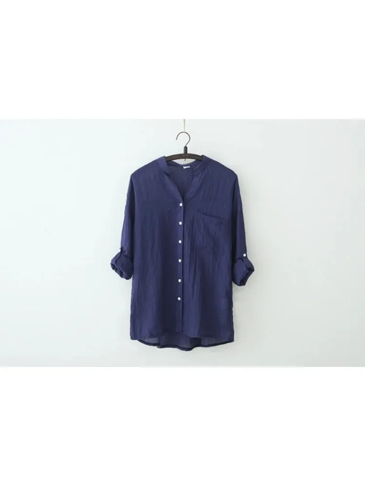 Elegant Feminine Shirts Cotton Linen Large Size Blouses Fashion Woman Vintage Blouses 2023 Summer Korean Style Clothes