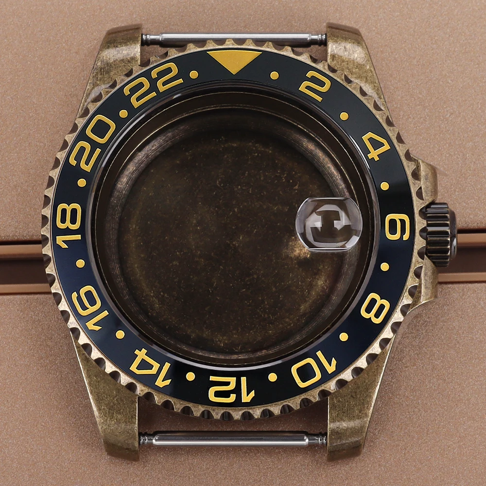 Bronze Retro 40mm Men High Quality Watch Case 120 Clicks for Sea-Dweller Sub NH35 NH36 Movement for 20mm Strap Accessories Case