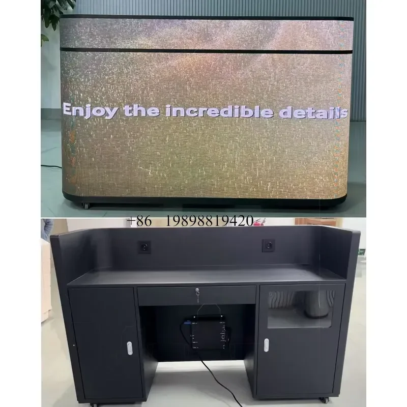 Wmwmnu Customized Size P2.5 Indoor LED Booth DJ Front Desk Display Screen with 800cd Brightness and 3840Hz customized product