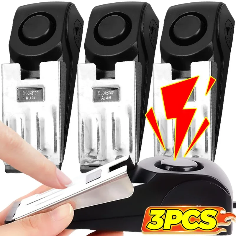 

Дверные упоры, сигнализация, портативный дверной стопор с устройством охранной сигнализации 120 дБ, напольный клиновой дверной упор для путешествий, квартиры, дома