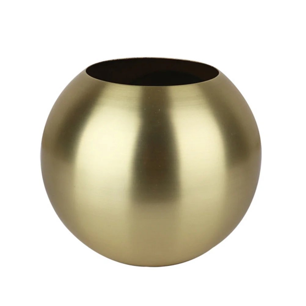 

Metal Spherical Flower Vase Stainless Steel Gold Plant Pot For Home Decor Indoor Planter Table Flowerpot Living Room Desk