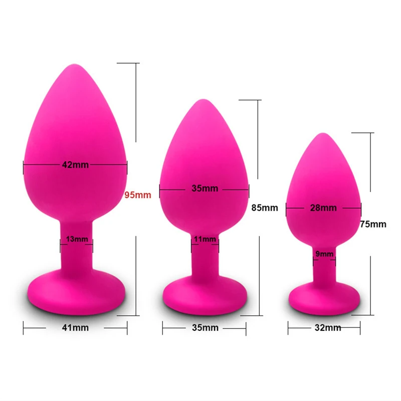 3 Sizes Silicone Anal Plug Sex Toys Anal Trainer Diamonds Removable Butt Plug for Women Man Couple Gay Unisex Sex shop Adult 18