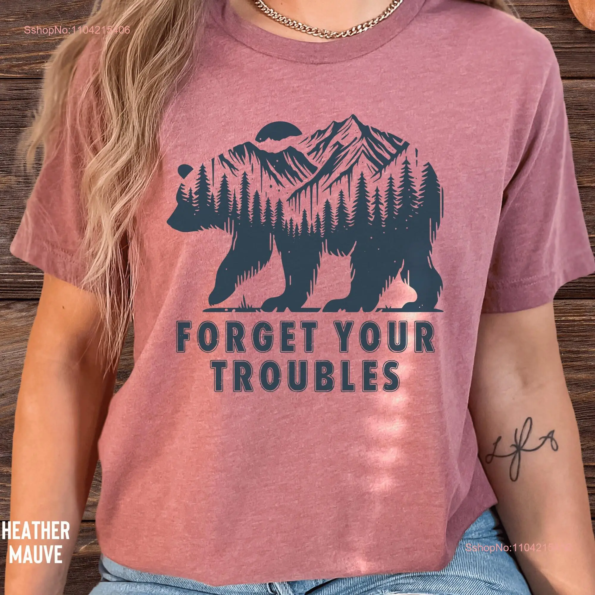 Outdoors T Shirt Nature Lover Mountain Bear Camping Hiking Top Adventure Inspirational Quote Vacation