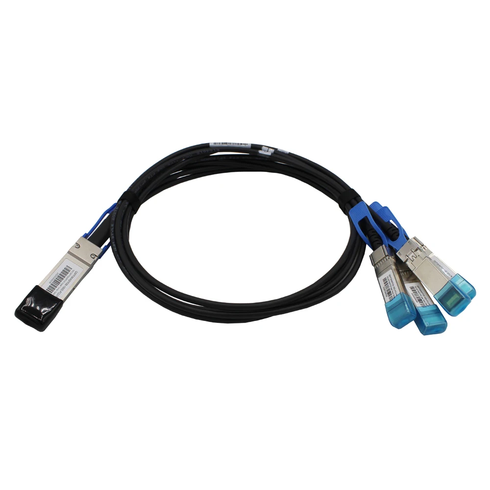 High-Speed QSFP28 to 4*SFP28 100G Direct Attach Fiber Optic Cable 1M 2M 3M 5M with 30AWG 28AWG 26AWG for IP Network