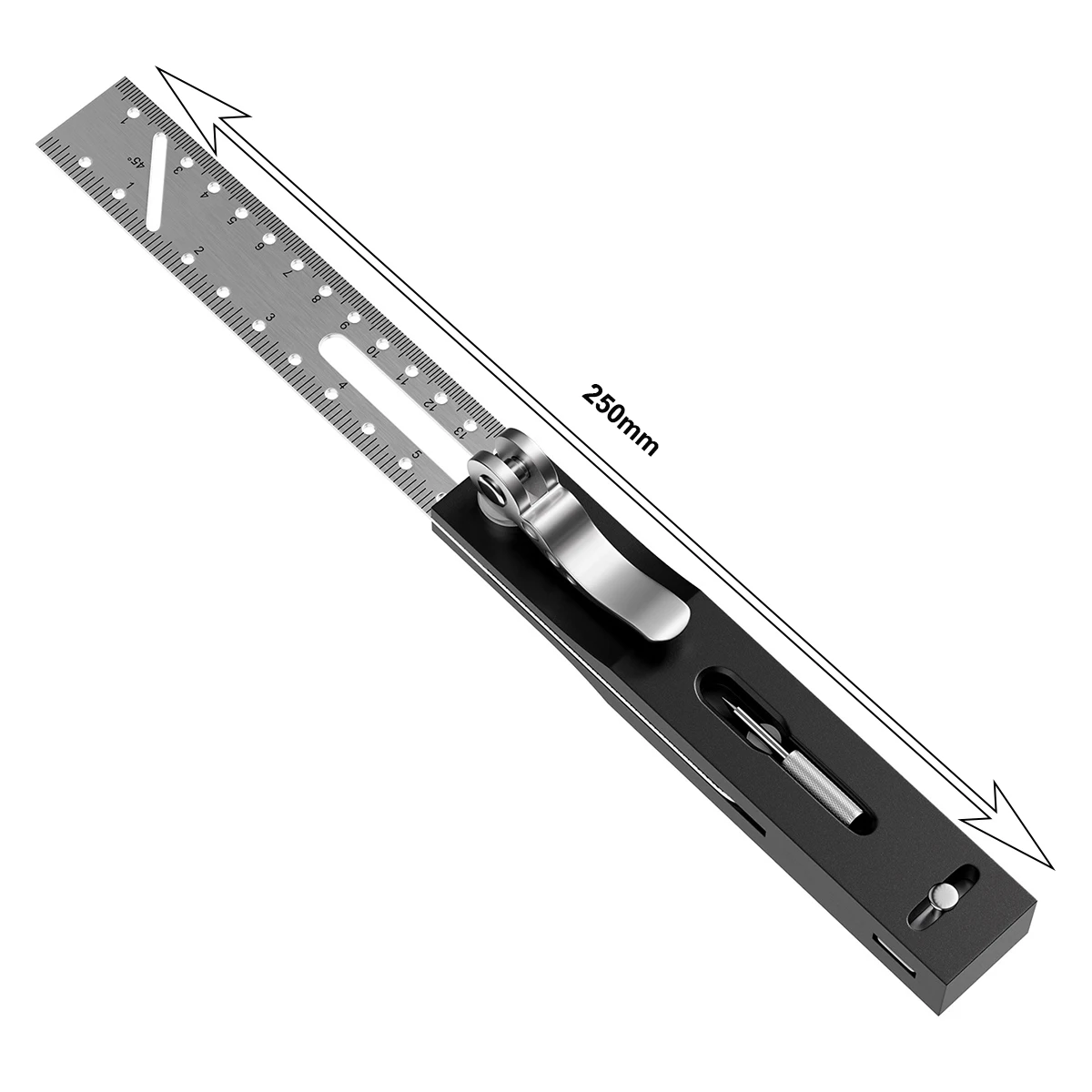 1Pc Aluminum Alloy Movable Angle Ruler Gauge Woodworking Scriber Ruler High Accuracy T-Shape Multi-Angle Scribing Tool