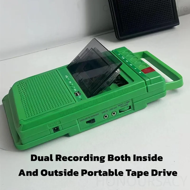 

Портативный кассетный плеер, подарок на день рождения, стерео маленький с разъемом для наушников, магнитофон, встроенный динамик для путешествий, дома, мужчин и женщин