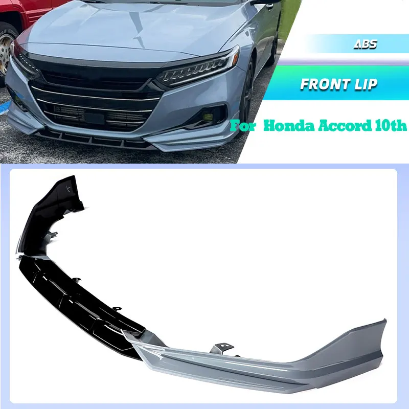 

ABS Black Blue Grey Car Front Bumper Lip Spoiler for Honda Accord 10th 2021 2022 Racing Front Lip Chin Arpon Guard Body Kits